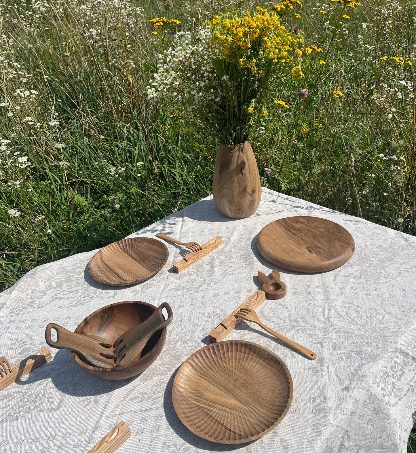 Q64 - Lot de 2 supports en bois de frêne pour couverts Que du Bois Atelier