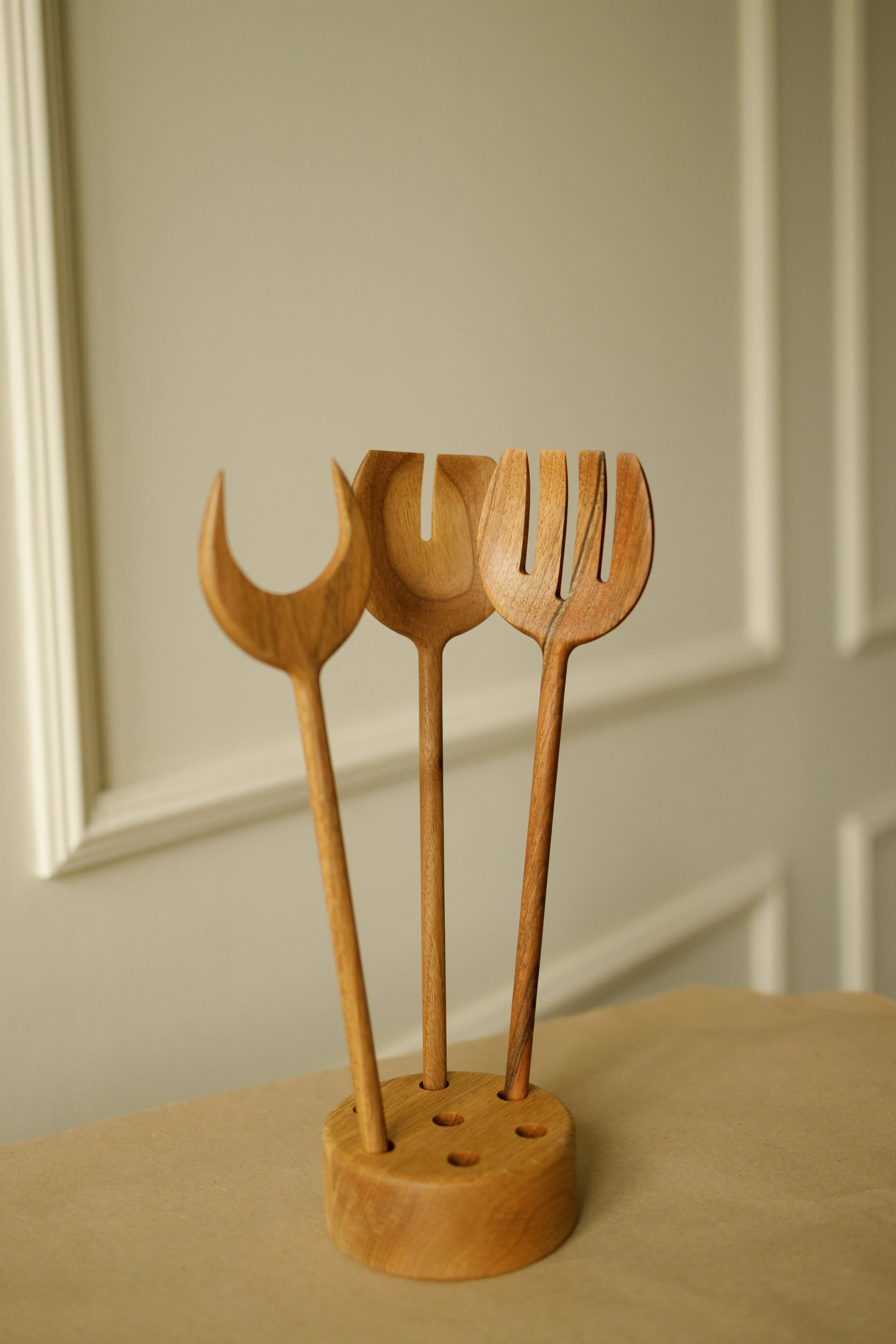 Q88 - Porte-cuillères en bois de cerisier – 7 trous Que du Bois Atelier