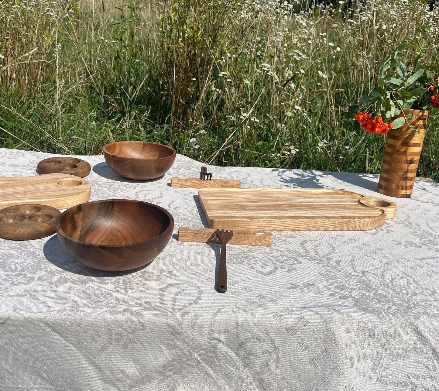Q64 - Lot de 2 supports en bois de frêne pour couverts Que du Bois Atelier