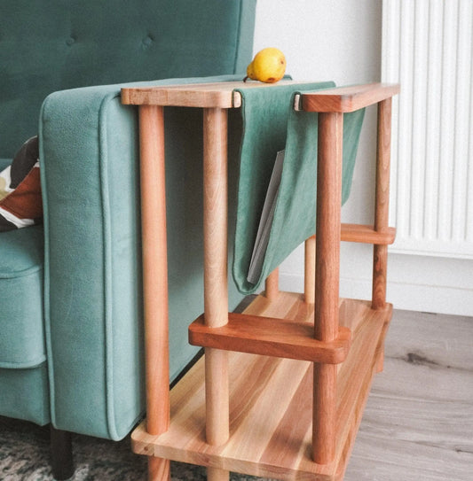 Q01 - Étagère en noyer pour café, livres et magazines - Que du Bois Atelier