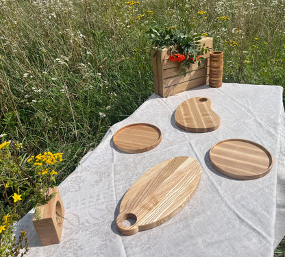Q59 - Planche de service ovale en frêne faite à la main Que du Bois Atelier