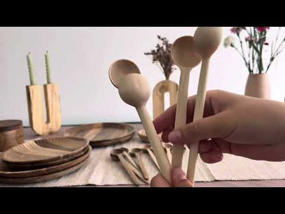 Freesia - lot de 4 cuillères en bois de noyer et en bois d'érable