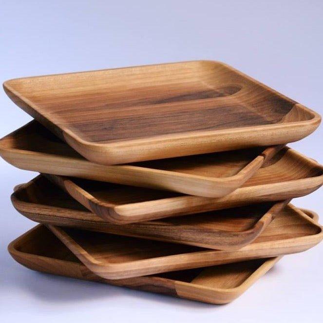 Square hotsell wooden plates